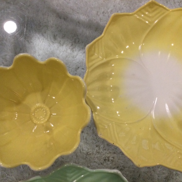 Fire King  Lotus Blossom and Leaf Bowl Plate Snack Set - Picture 10 of 11